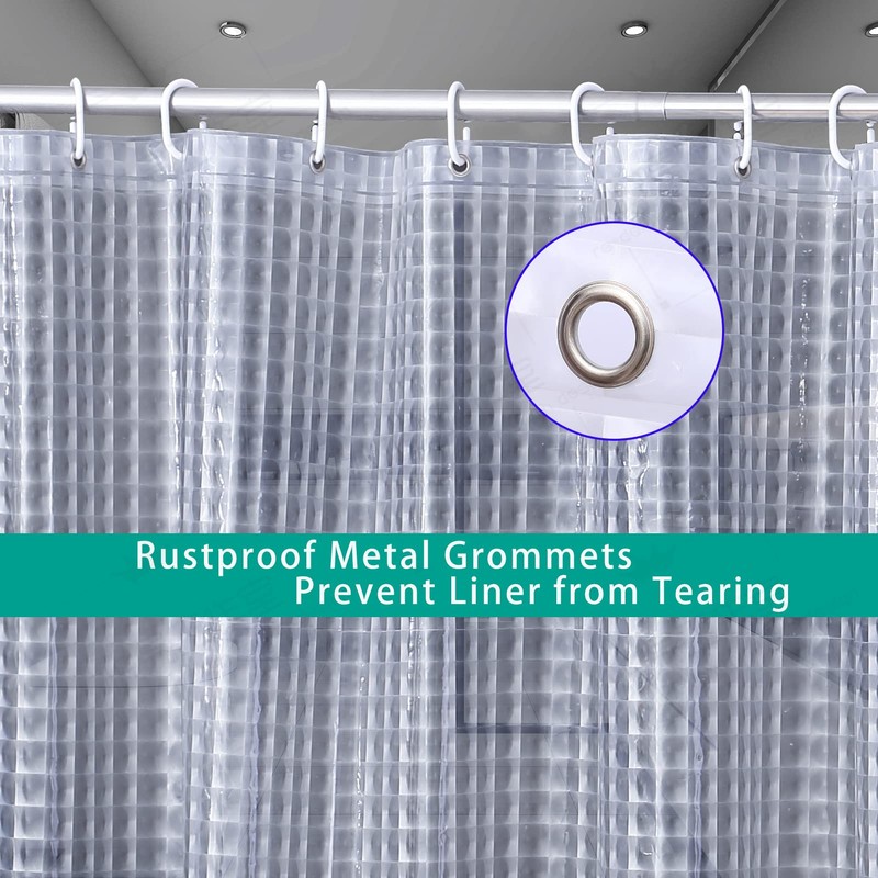 Heavyweight 8G Bathroom Curtain Liner, 72' W x 72' H