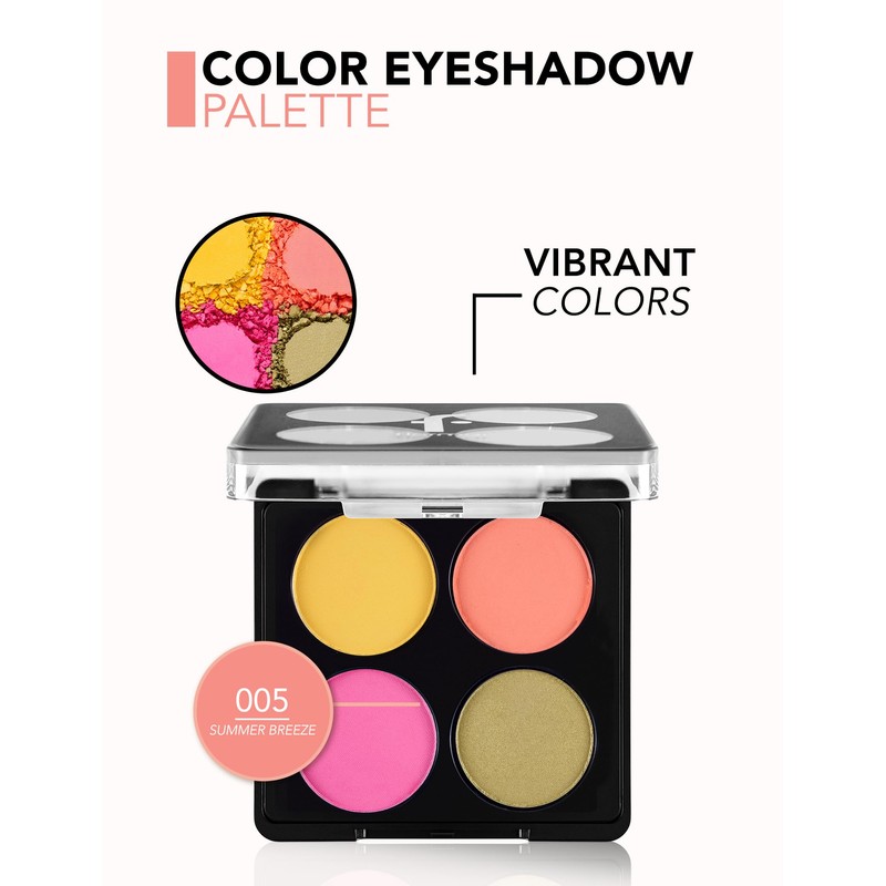 Flormar Colour Eyeshadow Palette Fine Texture & Mat/Shimmer 4 Eyeshadow