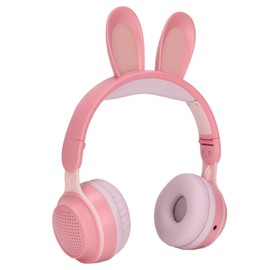 Rabbit Ear Headset Bluetooth,Over Ear Headphones,BT 5.0 Headphones Folding Kids Headset with LED Color Light for PC Tablet Online Learning