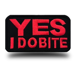 Antrix 1 Pcs YES I DO BITE Patch Funny Medium Large Dogs Emblem Embroidered Fastener Hook & Loop Tactical Patch for Animal Dogs Pets Harness Vest Clothes