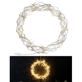 Lunartec LED Wreath LED light wreath for windows, doors and much more, 90 warm white LEDs, diameter 30 cm (light wreath for hanging).