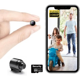 【Free 64G】 Smallest Wireless WiFi Camera,HD1080P Video Camera with Video Recording Live Feed,Portable Mini Camera,Baby Monitor,Pet with Night Vision,Motion Detection,Cloud Storage for Outdoor/Indoor
