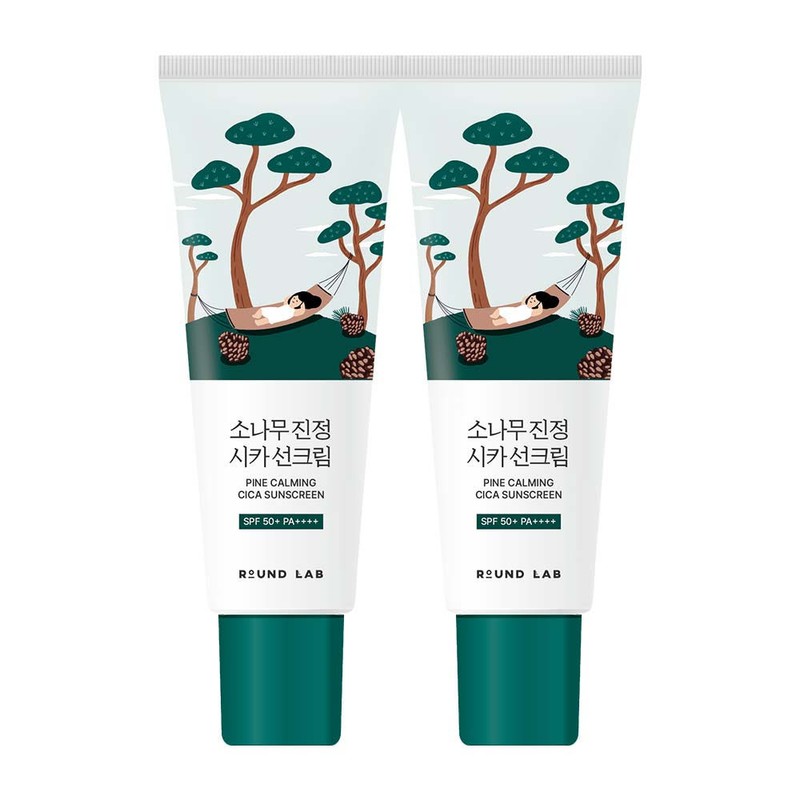 roundlab 라운드랩 소나무 진정 시카 선크림 40ml (SPF50+ PA++++) 2개