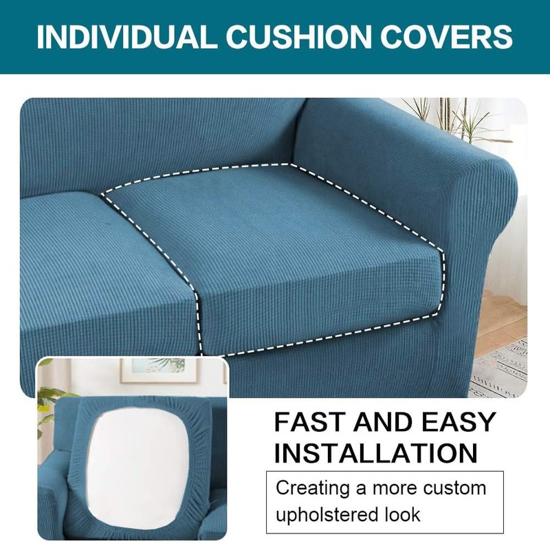 Turquoize 4 Piece Sofa Covers for 3 Cushion Couch Sofa