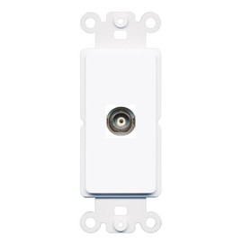 RiteAV 1 Port BNC Wall Plate Insert Module Rocker [White]