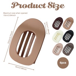 Haarklammern für Damen (Creme matt, Aprikose matt, Schwarz matt, Burgunderrot matt, Khaki matt, Kaffee dunkel matt)