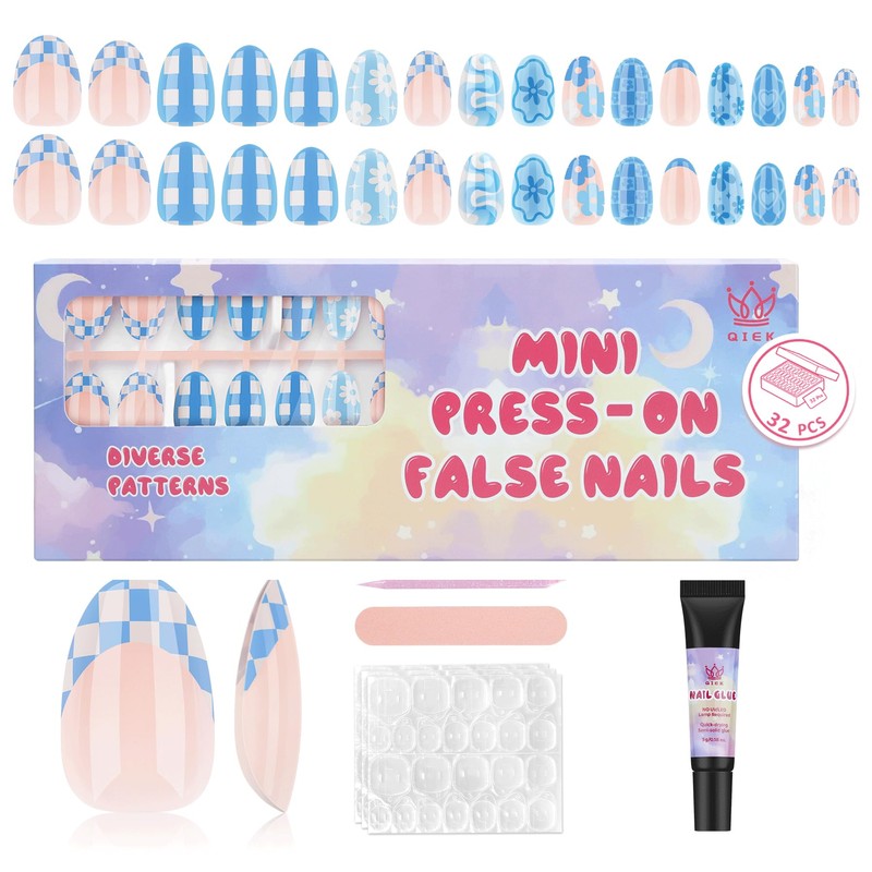 Kit de uñas postizas Qiek de 16 tamaños para niñas: