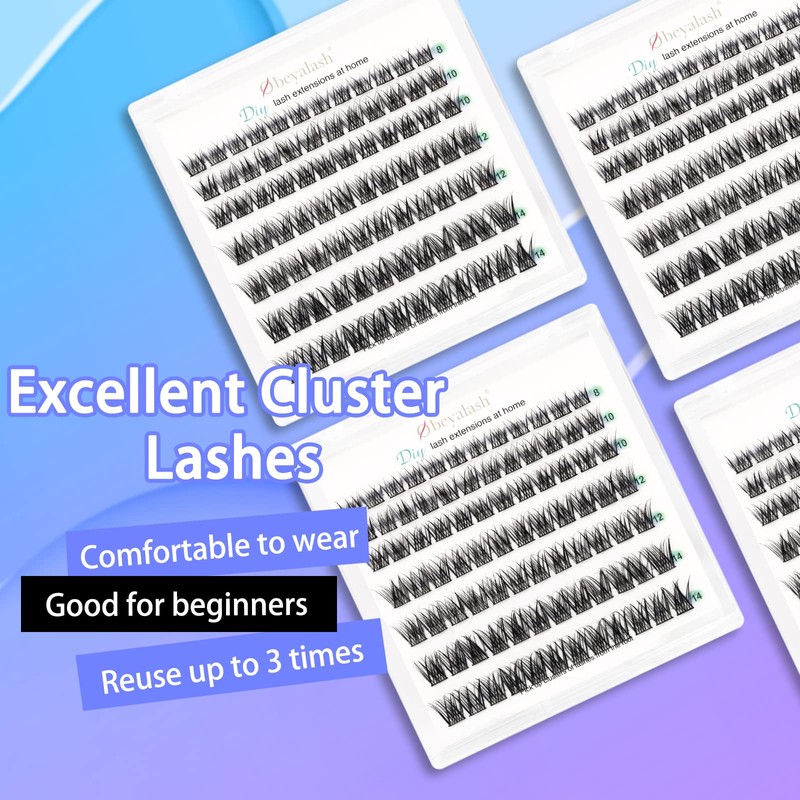 Obeyalash (Canna-WL016) Individual Eyelashes, 84 Pieces, Cluster Lashes, C Curl,