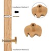 MOROBOR Elephant Shaped Wooden Knobs, 6pcs Single Hole Beech Wood
