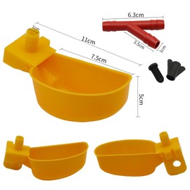 12Pcs Quail Water Cups Pigeon Automatic Bird Waterer for Cage Hang Drinker Breeding Poultry Drinking Bowls(Yellow)