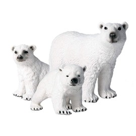 FLORMOON Animal Figures - 3 Realistic Polar Bear Action Model - Plastic Wild Animal Learning Party Toys - Educational Toy with Forest Farm, Birthday Cupcake Topper for Boys and Girls Kids