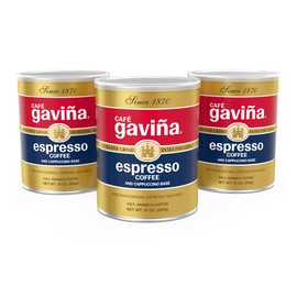 Café Gaviña Espresso Roast Extra Fine Ground Coffee, 100% Arabica Dark Roast, 3 x 10 oz Cans