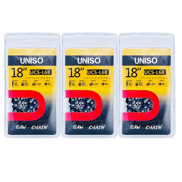 UNISO Chainsaw Chain 18'' 063 Gauge .325 Pitch 68 DL