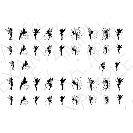 "Handmade" Tinkerbell Fairy Nail Art Stickers Transfers Decals Set of 40 - A1216
