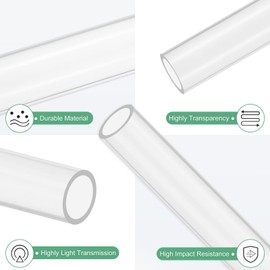 M METERXITY 1-Pack Clear Rigid Acrylic Pipe, 24mm[0.94"] ID x 30mm[1.18"] OD Plastic Round Tube for Water Cooling System/Lamps/Fountains/Aquariums/Display Stand, Acrylic Tubing [305mm/12IN]
