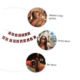 WHAMVOX 1 Set Mother's Day Banner Decoration Gold Foil Swallowtail Flag for Party Supplies Bright and Hanging Decor for Memorable Celebrations and Warm Atmosphere