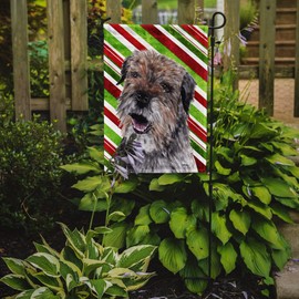 Caroline's Treasures SC9613GF Border Terrier Candy Cane Christmas Garden Flag Mailbox Flag Decorative Yard Flag Banner Outside Patio Artwork Yard Flower Beds, Garden Size, Multicolor