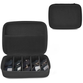 Mkono Travel Sunglasses Organizer Glasses Case Multiple Pairs with Adjustable Slots Portable Eyeglasses Case Storage Box for Men Women