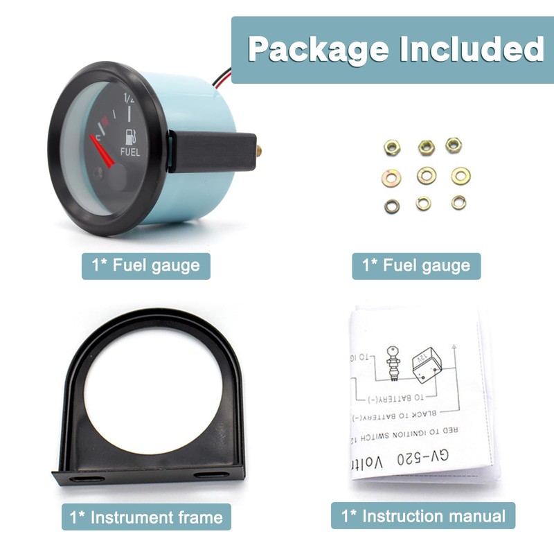 BREADEEP 2" Universal Fuel Gauge Kit, E-1/2-F Pointer Fuel Level