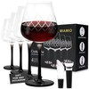 MIAMIO Premium Crystal Wine Glasses, Set of 4 with Black
