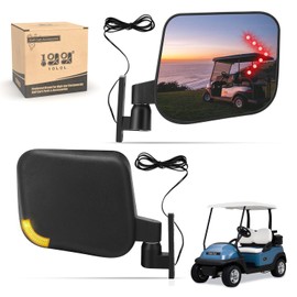 Golf Cart Side Mirrors with Turn Signal Light，Rear View Mirror for Club Car EZGO Yamaha Gas & Electric,Golf cart must be drilled and have turn signal headlights
