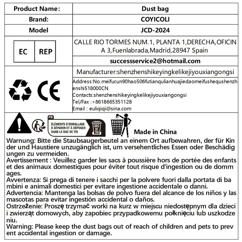 10 Dust Bags Compatible with Dream D10 Plus/D10s Plus Robot