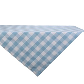 DII Buffalo Check Collection Classic Tabletop, Table Topper, 40x40, Light Blue & White