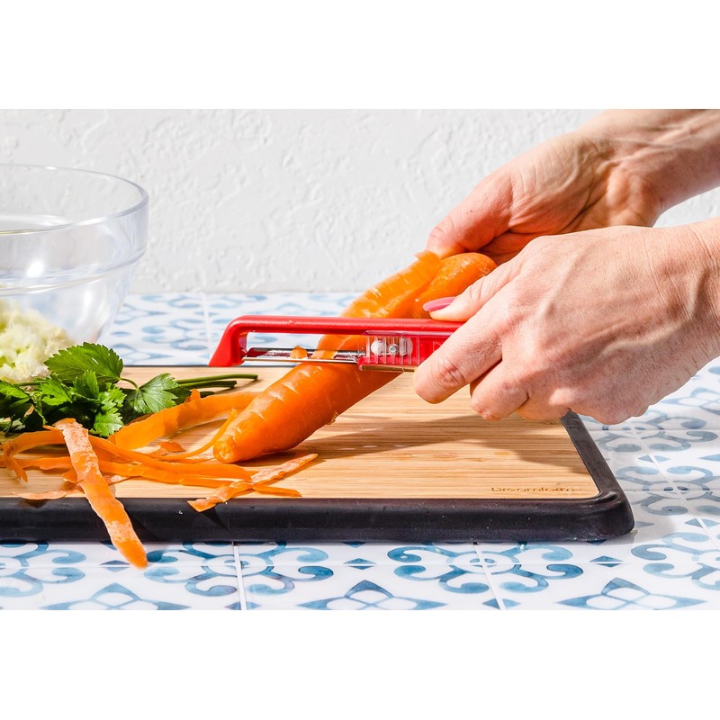 Dreamfarm Sharple Self-Sharpening Vegetable & Food Vertical Speed-Peeler - Red