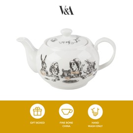Victoria & Albert Alice in Wonderland Mini Teapot in Gift Box, 450ml, White
