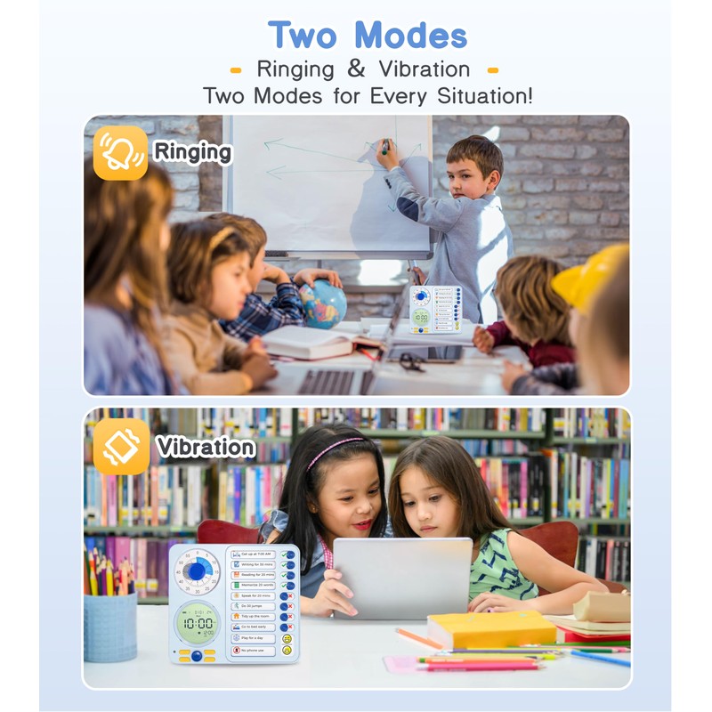 3-in-1 Visual Timer Task Timer with Chore Chart Board, ADHD