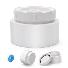4" PVC Sewer Cleanout Cap with Plug, PVC DWV Flush Sewer Cleanout Adapter for Drainage Piping System, Outdoor Garden, RV & More, Durable Pipe Fitting