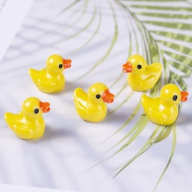 150pcs Mini Resin Ducks for Crafts, Colorful Tiny Ducks 6 Colors Duck Miniature Figures for Aquarium Garden Landscape Dollhouse Ornament Potted Decorations DIY（Random Color）