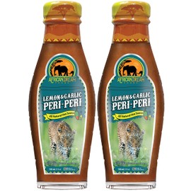 Lemon & Garlic Peri-Peri Hot Sauce by African Dream Foods | All-Natural, Vegan, Gluten-Free, Preservative-Free, Artisanal Hot Sauce | 5 fl oz bottle, 2-Pack
