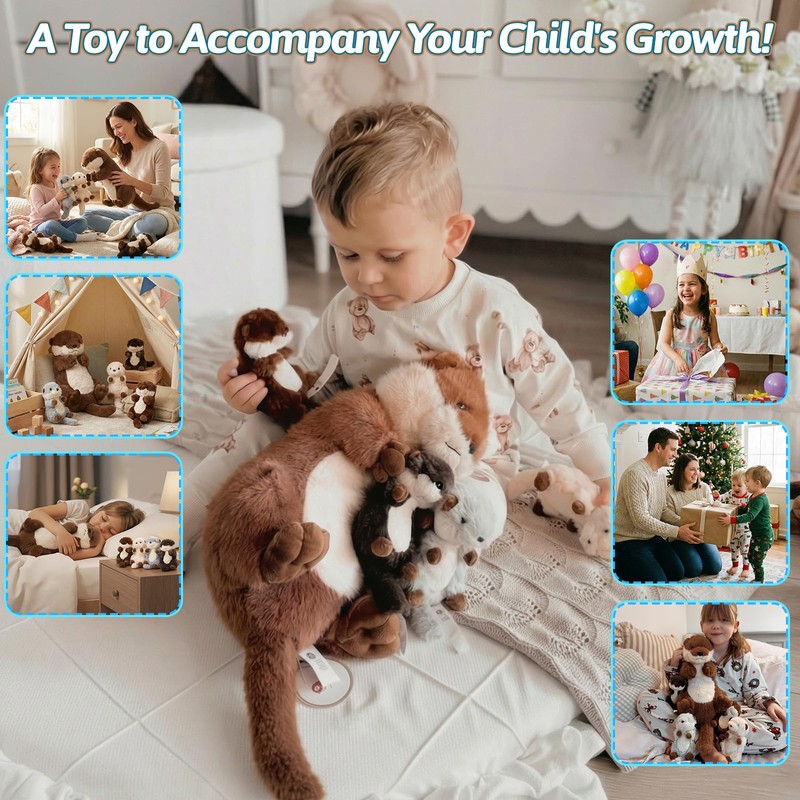 OUOZZZ 18.5" Otter Stuffed Animal 5-in-1 Otter Plush Toy for