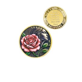 Woman Rose Sobriety Coin (Gold)