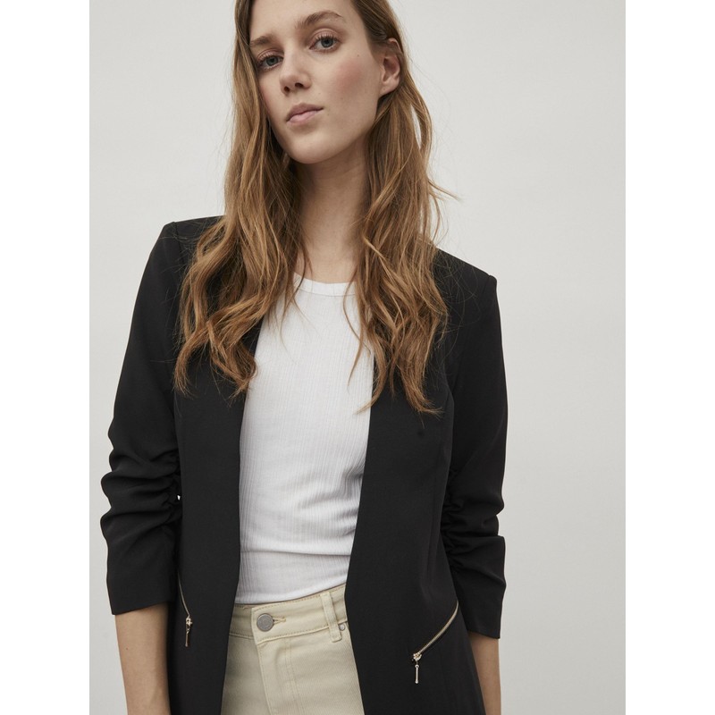 Vila Women’s 3/4-Sleeve Blazer, black