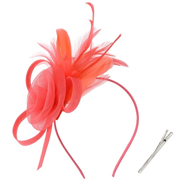 AMCAMI Fascinators Hats with Feather for Women 2025 Derby Hats