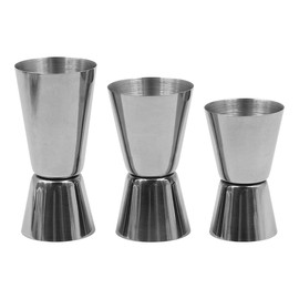 Set of 3 ZONADAH Measuring Cup 15/30ml 25/50ml 20/40ml Stainless Steel Double Head Beaker for Lab Kitchen Liquids Cocktail Measuring Tool