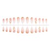 24Pcs White Flower Press on Nails Medium Length Almond Fake