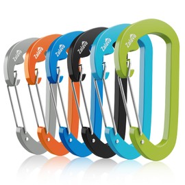 6 Pack Carabiner Clip D-Shape Spring for Keychain, 3 inch Heavy Duty Keychain Clip for Climbing Fishing Hiking Outdoor Keychain Clip Hook Multi-Colored