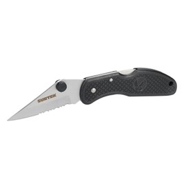 Surtek 120550 Navaja abatible de acero inoxidable con mango de plástico hoja dentada de 2-3/4"