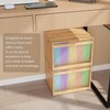 LONTAI Bamboo Hanging File Boxes with Lids 2 Pack, File