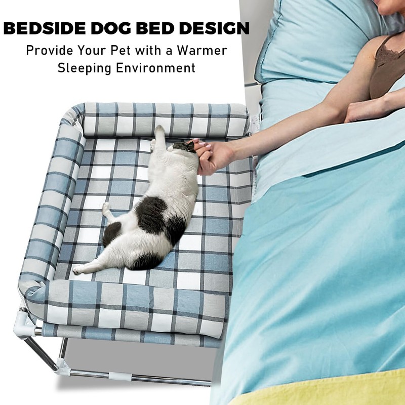 Bedside Cosleeper Pet Dog Bed - Dog Beds with Pillow