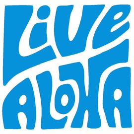 Live Aloha - Hawaiian Good Vibes Vinyl Cutout Sticker 3.4-by-3.25 Inches (Pink)
