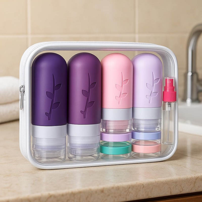 Tocelffe TSA Approved Travel Containers for Toiletries - Leak Proof