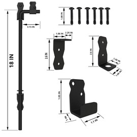 Sdstone 18 Inch Heavy Duty Cane Bolt Gate Drop Rod Hardware Ground Latch for Wooden Fences,Metal Gates Doors Stopper for Gate Ground (Black Finish,1 Pack)