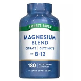 Nature's Truth Nature's Truth Magnesium Blend with Vitamin B-12 – Citrate, Glycinate & Aspartate_Supports Muscle, Nerve & Energy Health (180 Vegetarian Capsules)