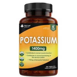 Potasio 1400mg 360 Comprimidos Presión Arterial Músculo y Suplementos de Apoyo Nervioso