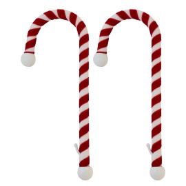 Haute Decor Candy Cane Stocking Holder - 2 Pack - Velvet