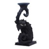 Nemesis Now Spite Black Cat Candlestick Holder, 18.5cm